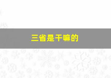 三省是干嘛的