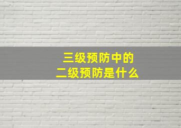 三级预防中的二级预防是什么