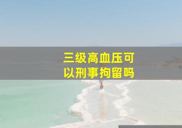 三级高血压可以刑事拘留吗