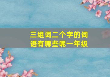 三组词二个字的词语有哪些呢一年级