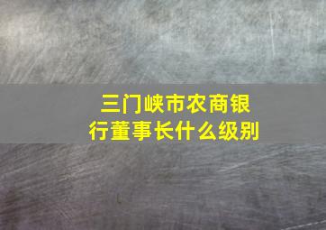 三门峡市农商银行董事长什么级别