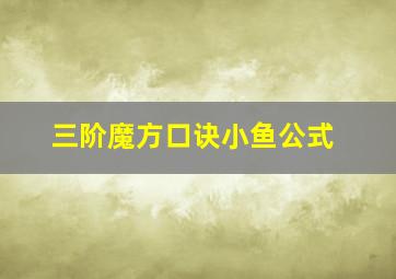 三阶魔方口诀小鱼公式