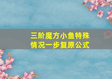 三阶魔方小鱼特殊情况一步复原公式