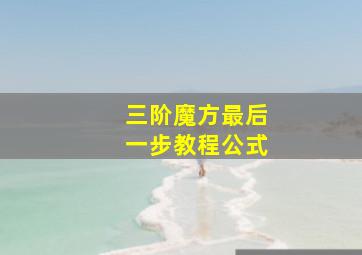 三阶魔方最后一步教程公式