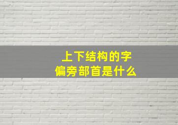 上下结构的字偏旁部首是什么