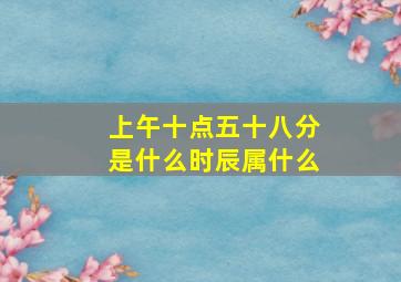 上午十点五十八分是什么时辰属什么