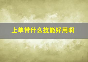 上单带什么技能好用啊