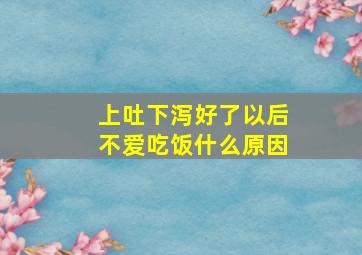 上吐下泻好了以后不爱吃饭什么原因