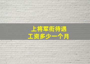 上将军衔待遇工资多少一个月