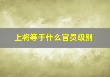 上将等于什么官员级别