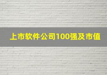 上市软件公司100强及市值