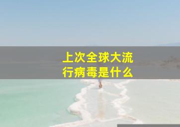 上次全球大流行病毒是什么