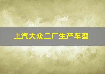 上汽大众二厂生产车型