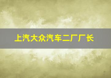 上汽大众汽车二厂厂长