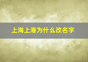 上海上港为什么改名字