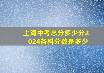 上海中考总分多少分2024各科分数是多少