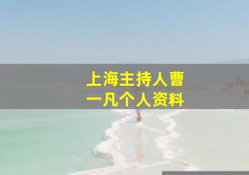 上海主持人曹一凡个人资料