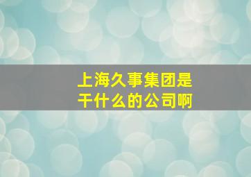 上海久事集团是干什么的公司啊