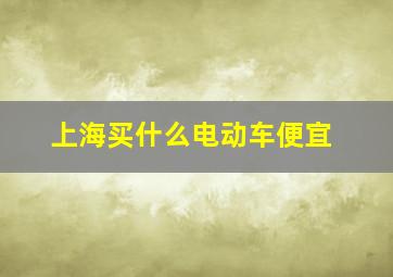 上海买什么电动车便宜