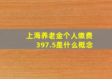 上海养老金个人缴费397.5是什么概念