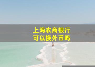 上海农商银行可以换外币吗