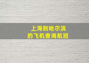 上海到哈尔滨的飞机查询航班