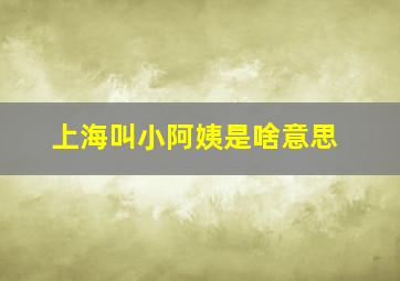 上海叫小阿姨是啥意思