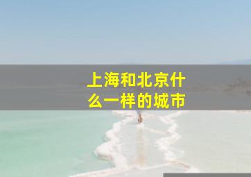 上海和北京什么一样的城市