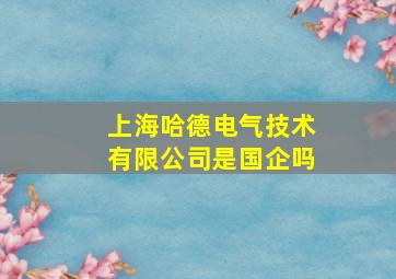 上海哈德电气技术有限公司是国企吗