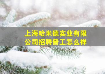 上海哈米德实业有限公司招聘普工怎么样