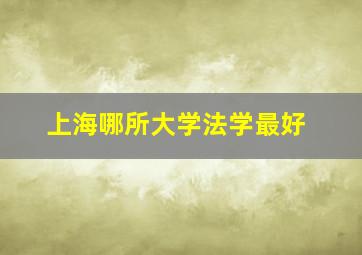 上海哪所大学法学最好