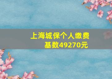 上海城保个人缴费基数49270元