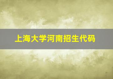 上海大学河南招生代码