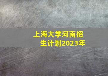 上海大学河南招生计划2023年