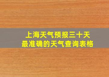 上海天气预报三十天最准确的天气查询表格