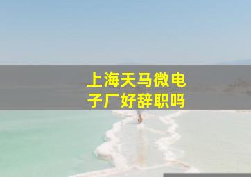 上海天马微电子厂好辞职吗