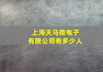 上海天马微电子有限公司有多少人