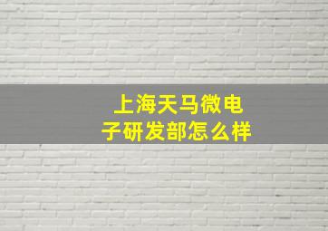 上海天马微电子研发部怎么样