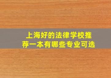 上海好的法律学校推荐一本有哪些专业可选