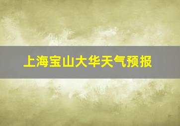 上海宝山大华天气预报