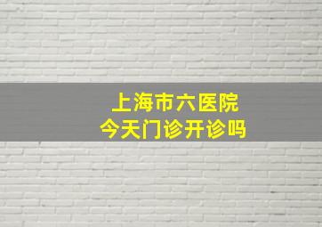 上海市六医院今天门诊开诊吗