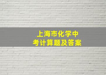 上海市化学中考计算题及答案