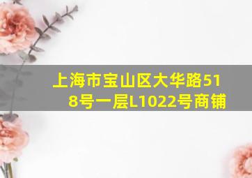 上海市宝山区大华路518号一层L1022号商铺