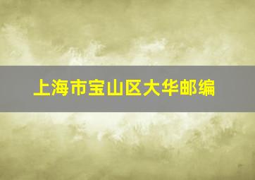 上海市宝山区大华邮编