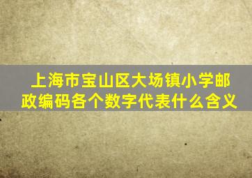 上海市宝山区大场镇小学邮政编码各个数字代表什么含义