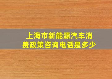 上海市新能源汽车消费政策咨询电话是多少