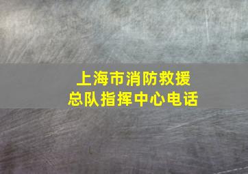 上海市消防救援总队指挥中心电话