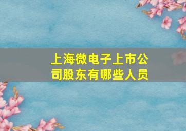 上海微电子上市公司股东有哪些人员