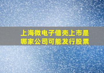 上海微电子借壳上市是哪家公司可能发行股票