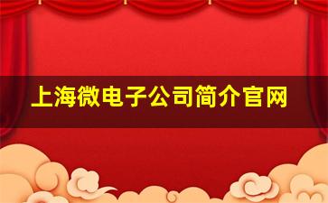 上海微电子公司简介官网